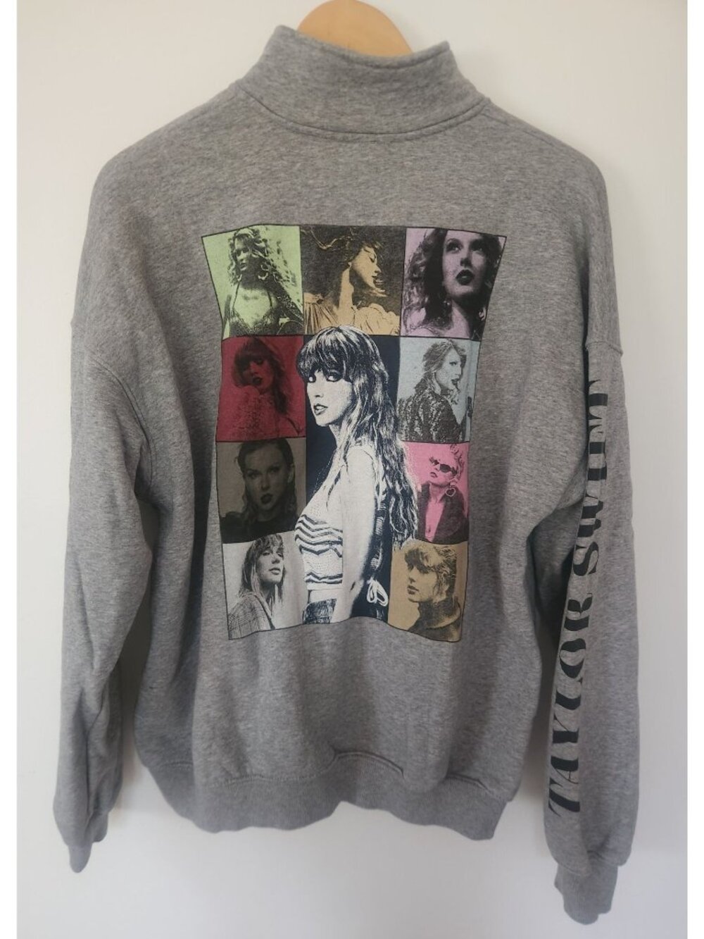 Taylor Swift Unisex Sz. M The Eras Tour Grey Quarter Zip Long Sleeve